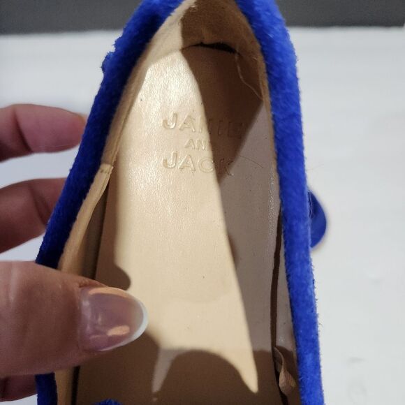 Janie & Jack Electric Blue Leather Mocasin Slip On Kids Shoes Size 13 - Picture 8 of 8